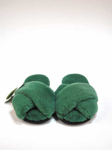 Арт 438 - Тапочки косички из экомеха зеленые