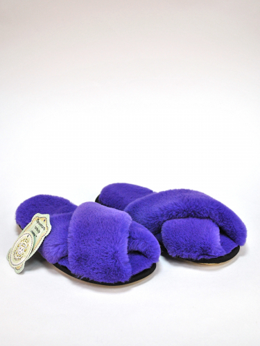 Арт 440 - Тапочки косички из экомеха фиолетовые