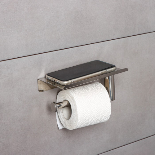 Держатель для туалетной бумаги с полочкой, 18×10×9 см
