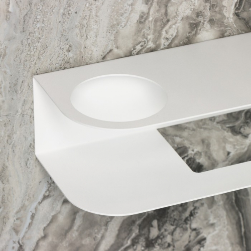 Держатель для туалетной бумаги «Лофт Арт», 23×10 см, с полочкой, цвет белый