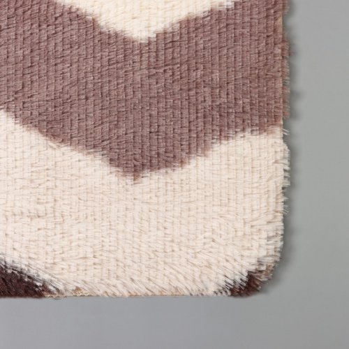 Коврик для ванной Доляна «Пушистик. Зиг-заг», 40×60 см, цвет коричневый