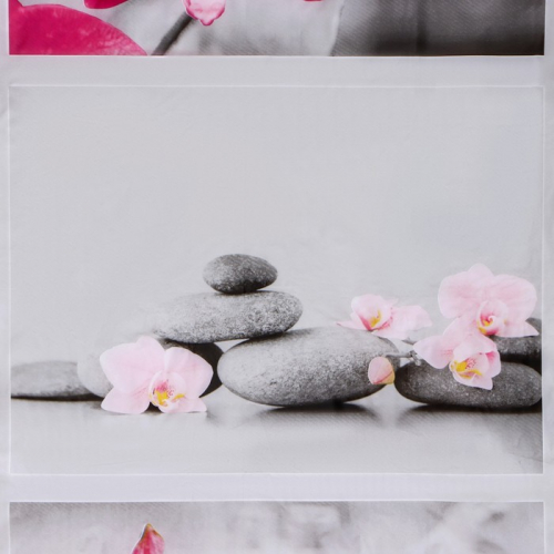 Штора для ванны Доляна «Камни и орхидея», 180×180 см, EVA