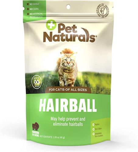 Pet Naturals, добавка для выведения комков шерсти, для кошек, около жевательных таблеток