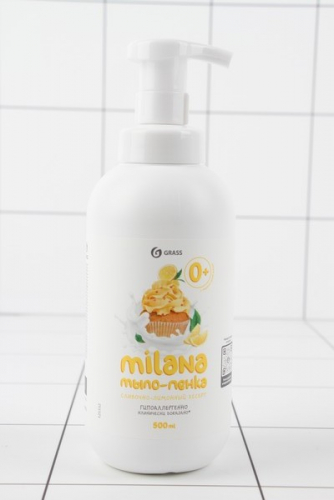 Мыло-пенка жидкое Milana 500мл (флакон с дозатором) Лимонный пирог GraSS
