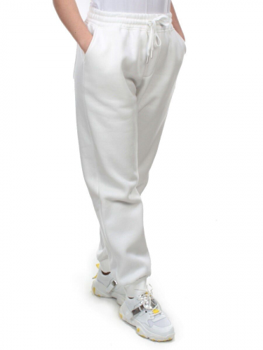 M049 WHITE Брюки спортивные женские на флисе (100% хлопок) 7986 размер 2XL - 50/52 российский