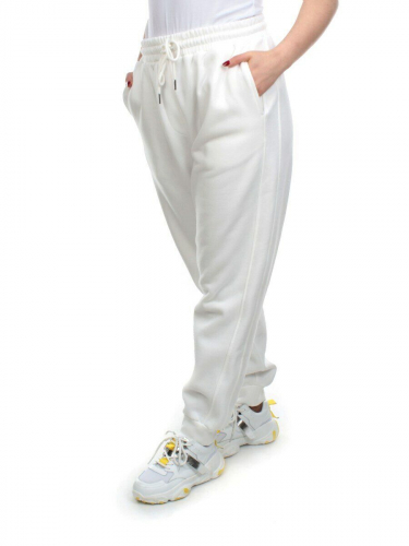 M021 WHITE Брюки спортивные женские на флисе (100% хлопок) 7986 размер 2XL - 52 российский