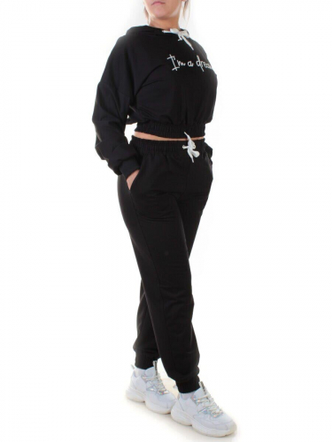 Y294 BLACK Спортивный костюм женский (100% хлопок) размер 54