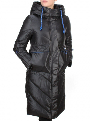 9190 BLACK Пальто зимнее женское EVCANBADY (200 гр. холлофайбера) размер M - 44российский