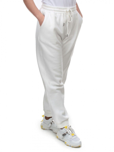 M035 WHITE Брюки спортивные женские на флисе (100% хлопок) 7986 размер M - 44/46 российский