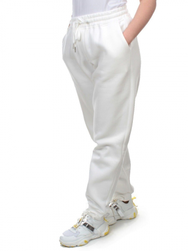M049 WHITE Брюки спортивные женские на флисе (100% хлопок) 7986 размер 2XL - 50/52 российский