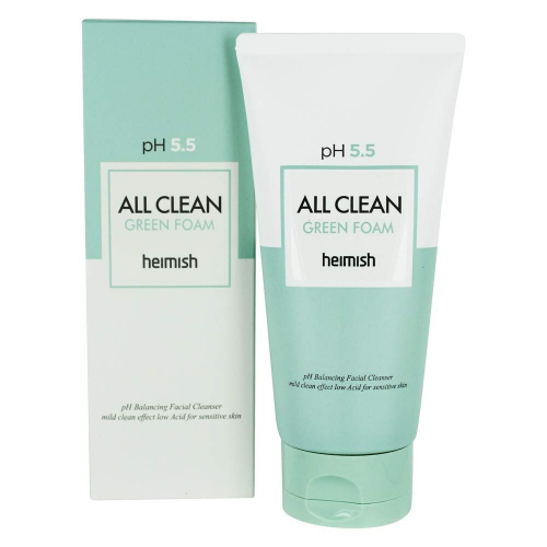 Слабокислотный гель для умывания для чувствительной кожи  HEIMISH ALL CLEAN GREEN FOAM pH 5.5 150ml