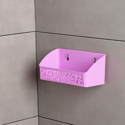 Подставка для ванных принадлежностей на присосках Доляна «Геометрия», 22×8,5×9,5 см, цвет МИКС