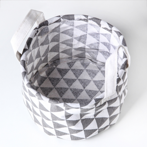 Корзина для хранения с ручками «Геометрия», 20×20×17 см, цвет серый
