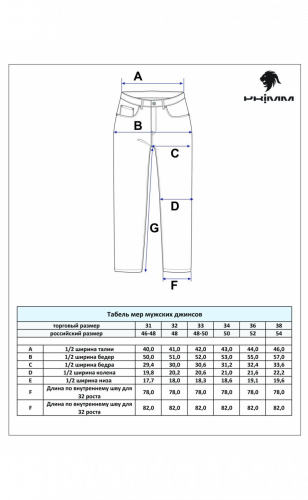 Джинсы мужские слегка зауженные к низу P221-0113S темно-синие