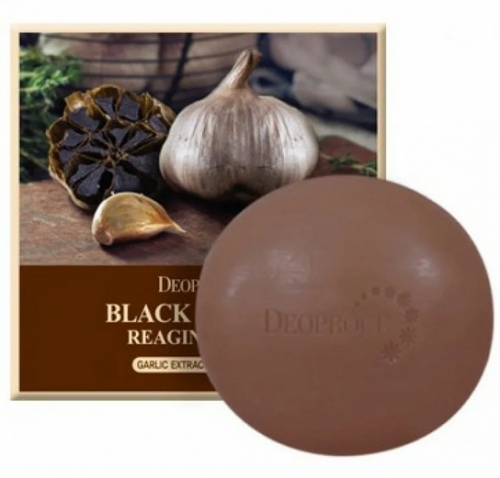 DEOPROCE Black Garlic Soap Антивозрастное туалетное мыло с экстрактом чёрного чеснока 100г