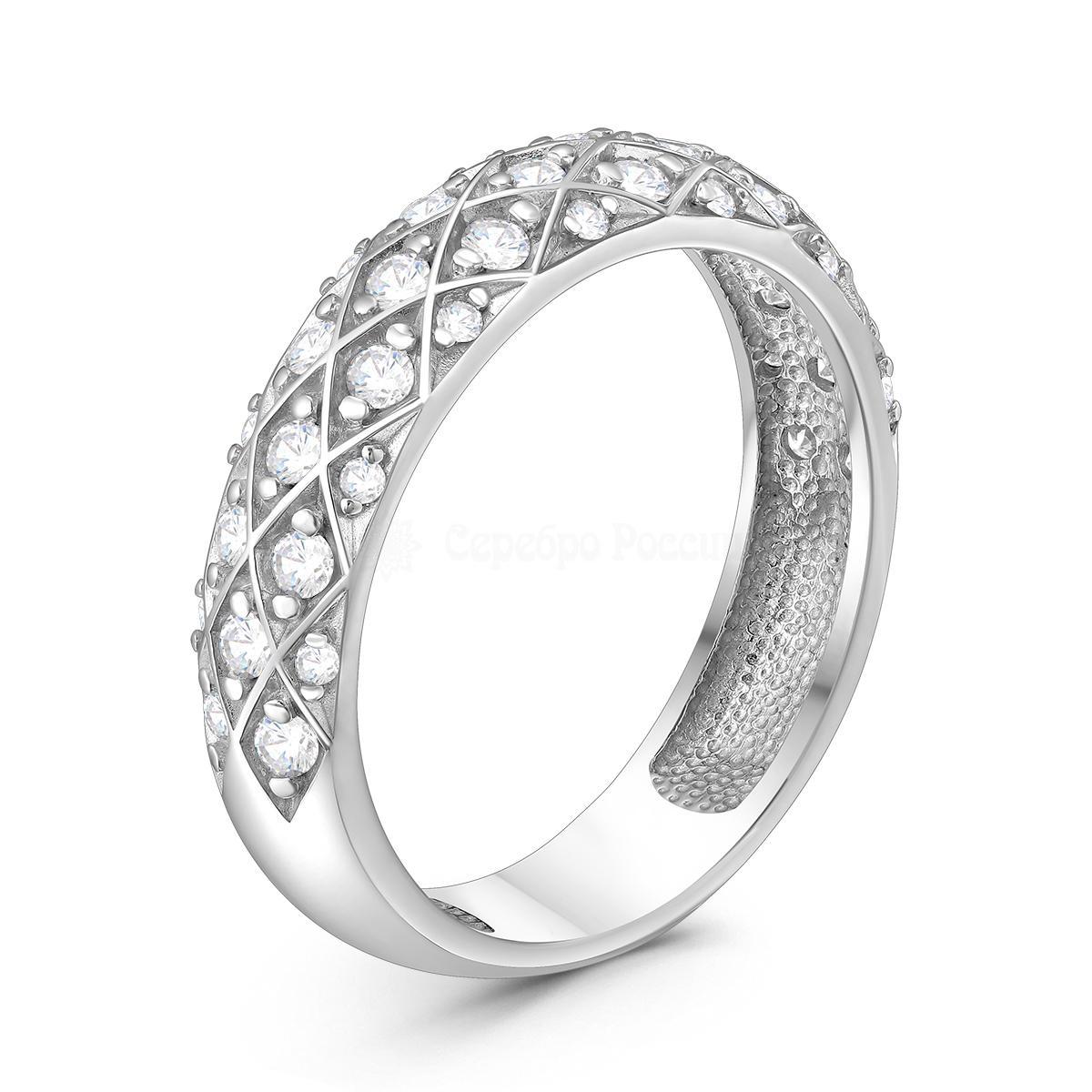 Серьги из серебра с фианитами родированные 925 пробы 10-0887