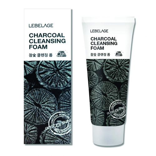 Пенка для лица с экстрактом древесного угля очищающая LEBELAGE CLEANSING FOAM  CHARCOAL 100ml