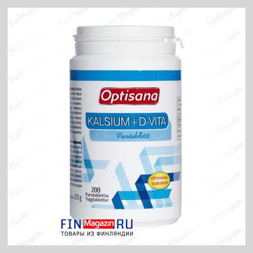 Кальций и витамин Д3 OPTISANA KALSIUM+D-VITA 200 таб