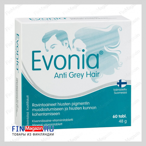 Витамины Evonia Anti Grey Hair против седины 60 шт Hankintatukku