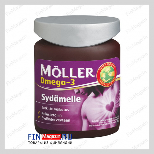 Витамины для сердца с Омега-3  Moller Omega-3 Sydämelle 76 капсул Möller