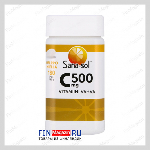Витамин C-vitamiini vahva 500 mg 180 таблеток Sana-Sol