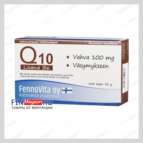 Убихинон Q10 100 мг B6 Vahva Fennovita 100 капсул