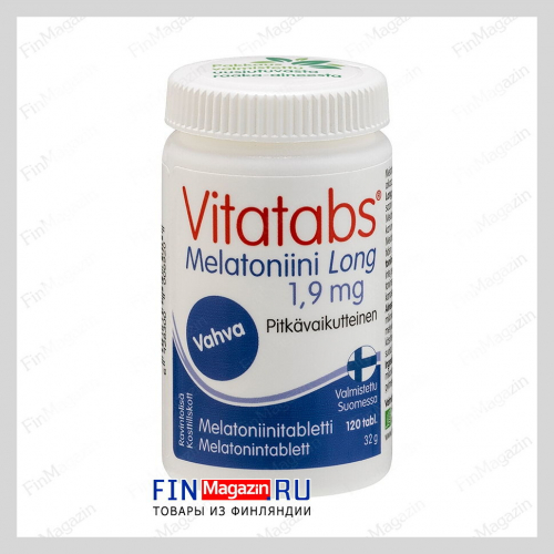 Мелатонин для сна Vitatabs Melatoniini Long 1,9 мг 120 табл Hankintatukku