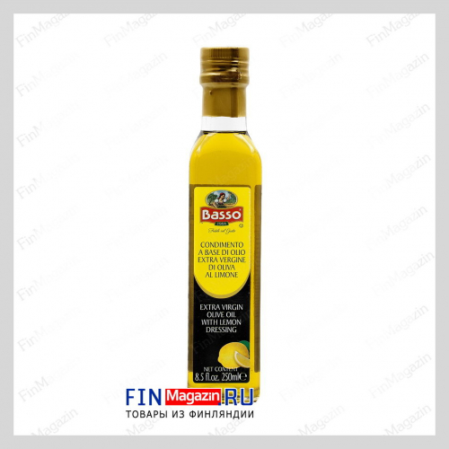 Масло Basso оливковое нерафинированное высшего качества с лимоном 250 мл