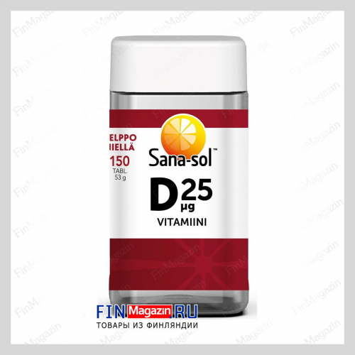 Витамин Д Helppo Niella D-vitamiini 25 µg 150 табл Sana-Sol