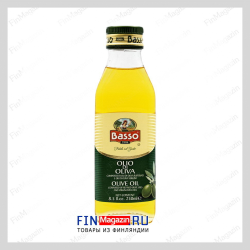 Оливковое масло рафинированное с добавлением масла оливкового нерафинированного Basso Olive oil 250 мл