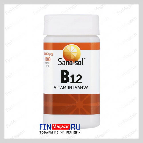 Витамин B12 Vitamiini Vahva B12 1000 мкг 100 таблеток Sana-Sol