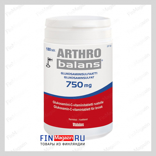 Витамины для суставов с глюкозамином Arthro Balans 750 mg 180 таблеток Vitabalans артро баланс