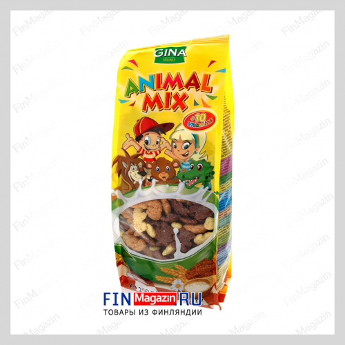 Пшеничные хлопья Gina Animal Mix 10 витаминов 250 гр