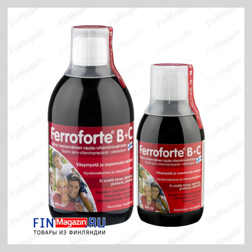Жидкое железо Ferroforte B + C 500 мл Hankintatukku