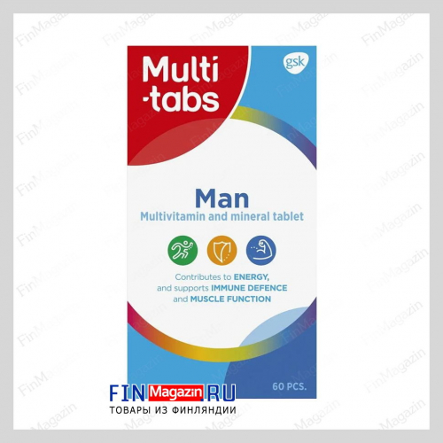 Мультивитаминный-минеральный комплекс для мужчин Man Multi-Tabs 60 табл