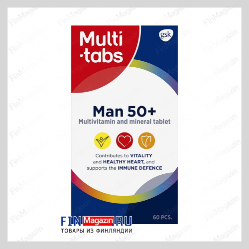 Мультивитаминный-минеральный комплекс для мужчин Man 50+ 60 табл Multi-Tabs