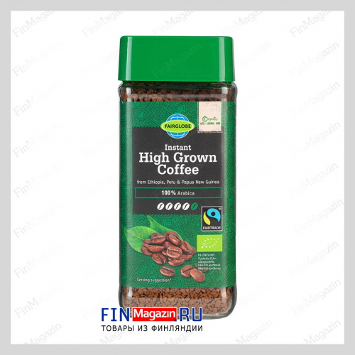 Кофе растворимый органический Fairglobe Instant Hight Grown 100 гр ст/банка