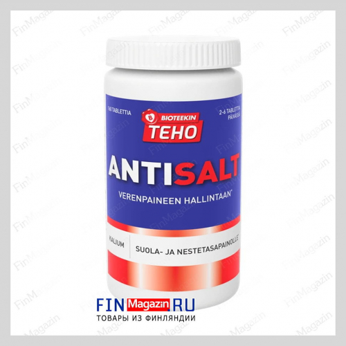 Комплекс с калием для улучшения кровяного давления Teho Antisalt 160 таблеток Bioteekki