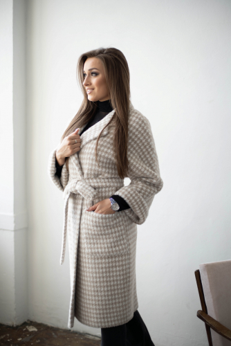 Ст.цена 4950р. Пальто женское демисезонное 20905  (beige nika)