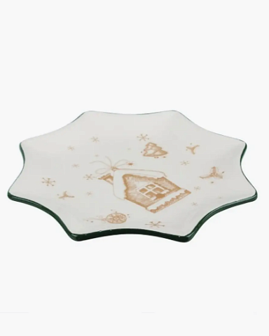 MILLIMI Пряничный домик Блюдо в форме звезды 25,5х2см, керамика