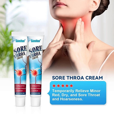 Мазь для ухода за больным горлом Sumifun, 20гр Sore Throa cream