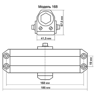 KORAL Доводчик дверной, морозоустойчивый, HD-168 (60-80кг) белый