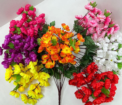Цветок искусственный декоративный Ветка сакуры (25 цветков) 38 см