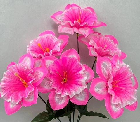 Цветы искусственные декоративные Букет нарциссов (6 цветков) двухцветные 40 см
