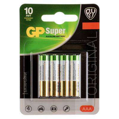 GP Super BY Original Батарейки 4шт, тип ААA, 24AGM-2CR4, BL