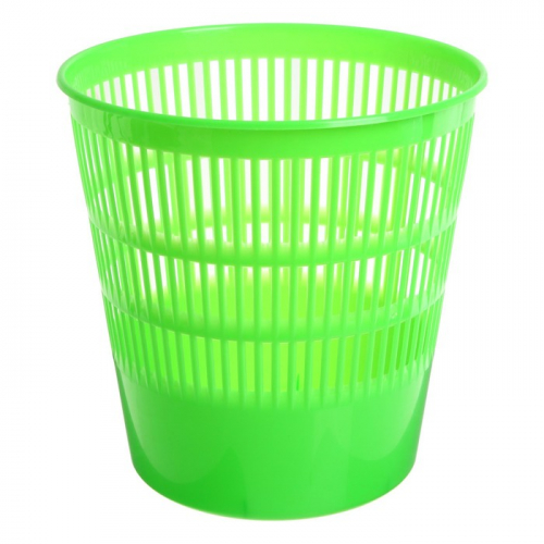 Корзина для бумаг и мусора ErichKrause Neon Solid, 12 литров, пластик, сетчатая, зеленый неон