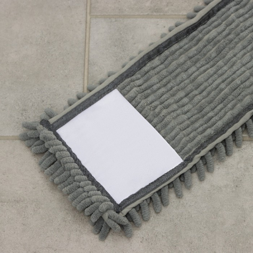 Насадка для плоской швабры Доляна, 43×13 см, 80 гр, микрофибра букли, цвет серый