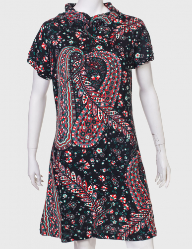 Модное платье миди от Palme - фольклорный принт, короткий рукав, изящество линий. №4064 ОСТАТКИ СЛАДКИ!!!!
