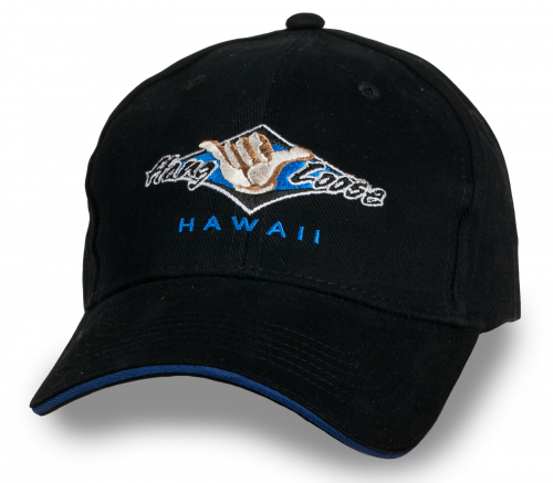 Практичная черная бейсболка Hawaii  - на каждый день, удобная и практичная модель! №5551 ОСТАТКИ СЛАДКИ!!!!