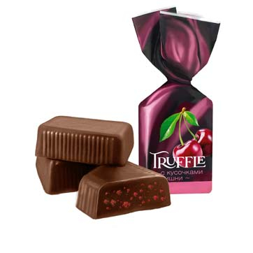 конфеты TRUFF-LE с кусочками вишни